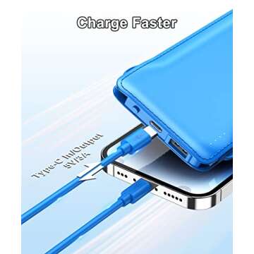 TG90° 10000mAh Charger with Built-in Cables for All Devices