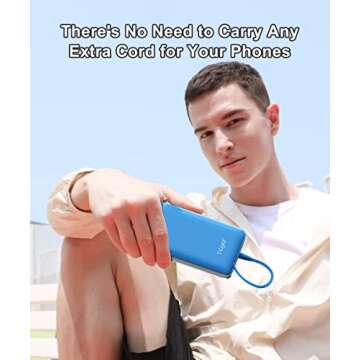 TG90° 10000mAh Charger with Built-in Cables for All Devices