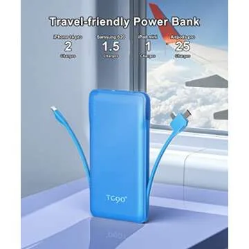 TG90° 10000mAh Charger with Built-in Cables for All Devices