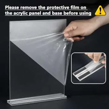 MaxGear Acrylic Sign Holder 8.5x11 Inches 2 Pack, Double Sided Clear Display Stand Table Top Paper H...