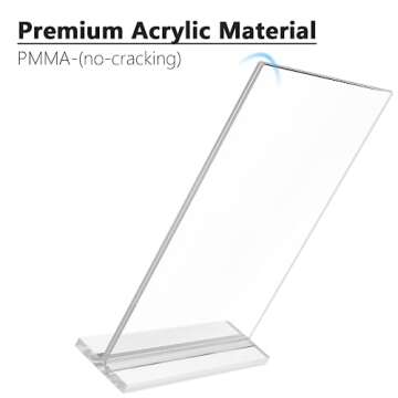 MaxGear Acrylic Sign Holder 8.5x11 Inches 2 Pack, Double Sided Clear Display Stand Table Top Paper Holder, Vertical Menu Flyer Stand, Plastic Frame for Stores, Restaurants, Hotels, Office