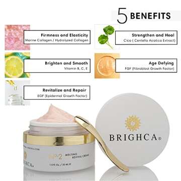 BRIGHCA Melting 5 in 1 Collagen Revival Cream | Refreshing Anti Aging Daily Cream to Firm, Lift, Tighten, Brighten, and Strengthen