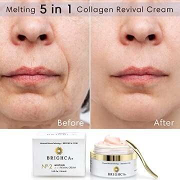 BRIGHCA Melting 5 in 1 Collagen Revival Cream | Refreshing Anti Aging Daily Cream to Firm, Lift, Tighten, Brighten, and Strengthen