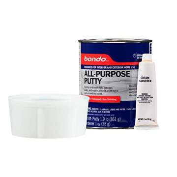 3M Bondo All-Purpose Putty, Designed for Interior and Exterior Home Use, Paintable, Permanent, Non-S...