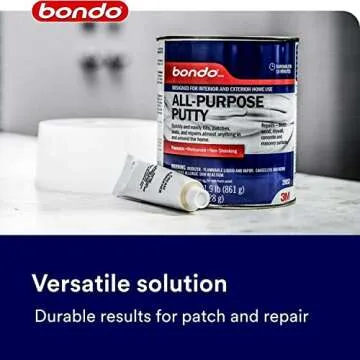 3M Bondo All-Purpose Putty, Designed for Interior and Exterior Home Use, Paintable, Permanent, Non-Shrinking, 1.9 lb., 1-Quart