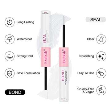 FADLASH Lash Bond and Seal 10ml Individual Lashes Glue and Seal Super Strong Hold DIY Lash Extension...