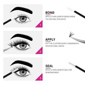 FADLASH Lash Bond and Seal 10ml Individual Lashes Glue and Seal Super Strong Hold DIY Lash Extension Kit Hold 48-72 Hours Waterproof Cluster Lash Glue Eyelash Extension Kit