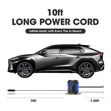 Digital Tire Pump with LED Light 12V for Cars