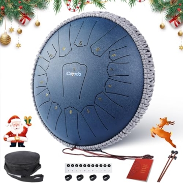 Ceyodo Rain Drum for Outside 13 Inch 15 Notes, Navy Steel Tongue Drum, Hang Drum Instrument Handpan ...