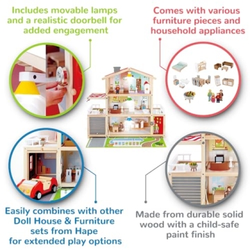Hape Doll Family Mansion - 10 Bedroom Play House