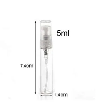Elfenstal- 25pcs Clear 5ml 1/6oz Glass Atomizer bottle Spray Refillable Perfume Empty Bottle Glass Clean Cloth for Travel Party Must Makeup Tool