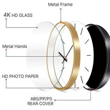 VIKMARI Elegant Silent Wall Clock 12 Inch for Modern Homes