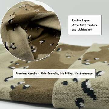 Camo Desert Beanie - Unisex Warm Cuffed Knit Hat