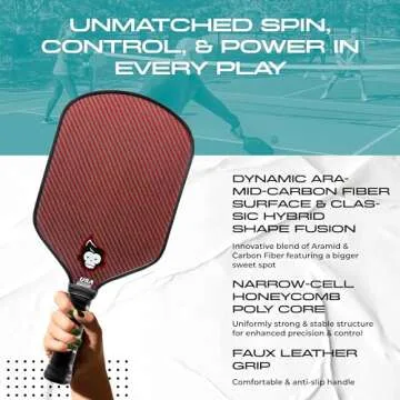 Professional Pickleball Paddles - Pro Line Energy S USAPA Approved Pickleball Racket with Pickleball Paddle Cover - Hybrid Shaped, Dynamic Aramid-Carbon Fiber Pickleball Paddle by Pickleball Apes
