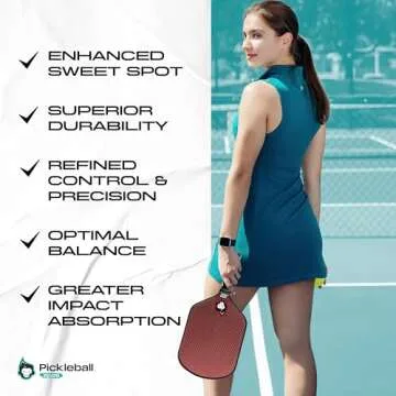 Professional Pickleball Paddles - Pro Line Energy S USAPA Approved Pickleball Racket with Pickleball Paddle Cover - Hybrid Shaped, Dynamic Aramid-Carbon Fiber Pickleball Paddle by Pickleball Apes