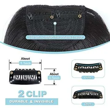 Shinon Thick Side Bangs Clip in Bangs Real Human Hair Bangs Fringe Swept Bangs Extensions Clip On Bangs Fashion Natural look Hairpiece for girls