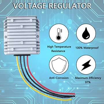 Voltage Regulator Reducer, 48V 36V to 12V Regulator Reducer Transformer, 10A 120W DC 12 Volt Voltage Regulator, Application for Golf Cart, Club Car and More Car Truck Vehicle…