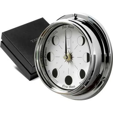 Charming Moon Phase Clock - Solid Brass Elegance