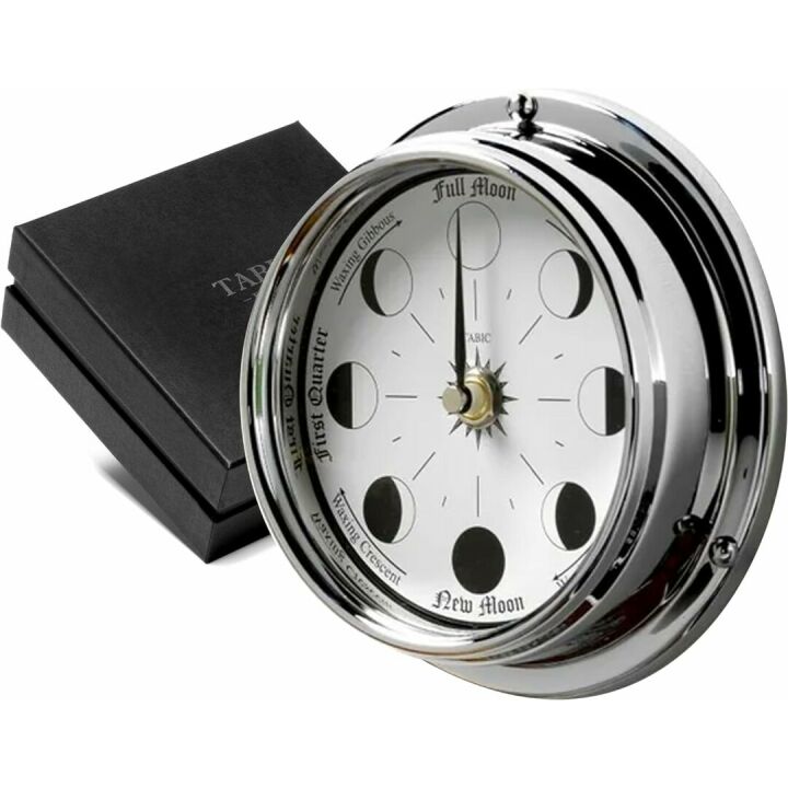 Charming Moon Phase Clock - Solid Brass Elegance