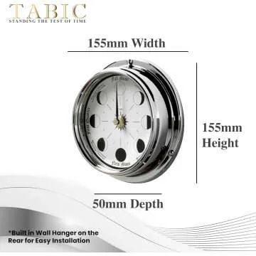 Charming Moon Phase Clock - Solid Brass Elegance