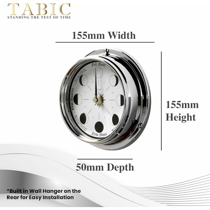 Charming Moon Phase Clock - Solid Brass Elegance