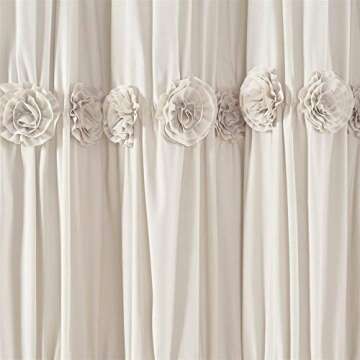 Lush Decor Neutral Darla Shower Curtain - Vintage Chic Design