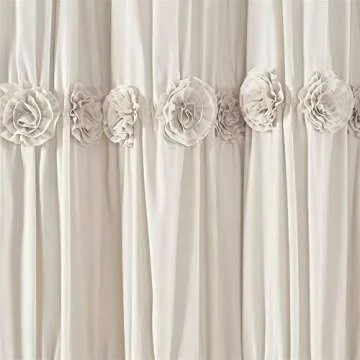 Lush Decor Neutral Darla Shower Curtain - Vintage Chic Design