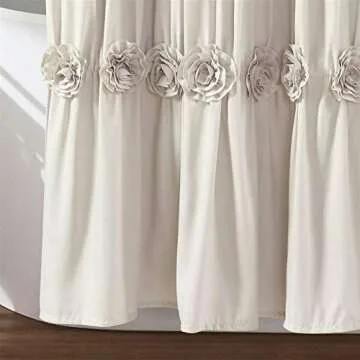 Lush Decor Neutral Darla Shower Curtain - Vintage Chic Design