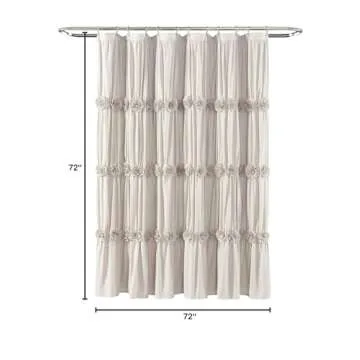 Lush Decor Neutral Darla Shower Curtain - Vintage Chic Design