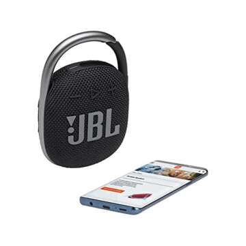 JBL Clip 4 Waterproof Bluetooth Speaker Bundle - Black