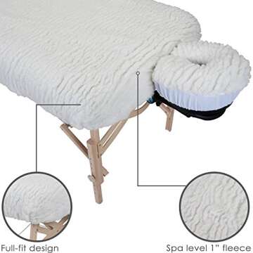 EARTHLITE Massage Table Fleece Pad Set DELUXE - 1" Soft & Thick incl. Fitted Pad & Face Cradle Cover...