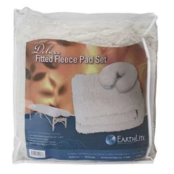 EARTHLITE Massage Table Fleece Pad Set DELUXE - 1" Soft & Thick incl. Fitted Pad & Face Cradle Cover (2pc)