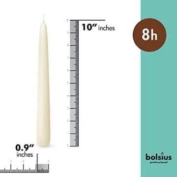 BOLSIUS Ivory Taper Candles 30 Count 10 Inch Premium Quality