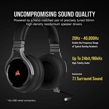 Corsair Virtuoso RGB Wireless Gaming Headset - Elite Sound Comfort