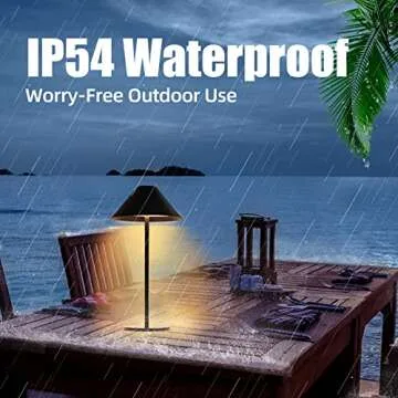 Yiesoum Cordless Table Lamp Rechargeable Dimmable Modern LED,Battery Touch Waterproof Desk lamp,Kids Night Light,Metal Shell,Minimalist Design, for Camp/Bedroom/Christmas Dinner/Restaurant-Black