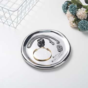 CESTATIVO Jewelry Dish Tray, Ring Dish, Ceramic Trinket Tray, Small Key Tray, Mother's Day, Christma...