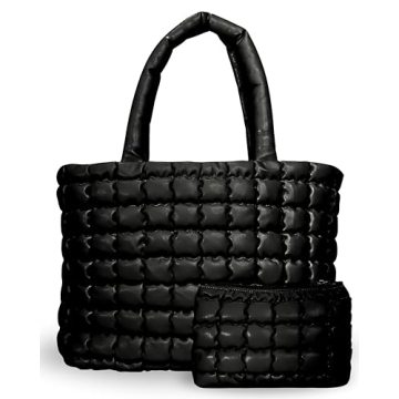 Citrusy Boutique Cloud Tote Bag Set | Stylish Puffer Tote with Pouch