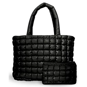 Citrusy Boutique Cloud Tote Bag Set | Stylish Puffer Tote with Pouch