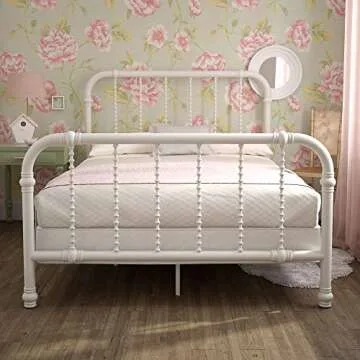 DHP Jenny Lind Kids Metal Bed Frame with Storage White