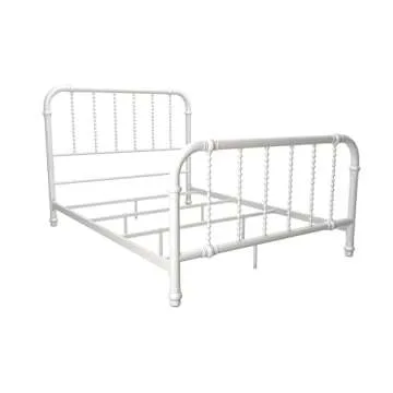 DHP Jenny Lind Kids Metal Bed Frame with Storage White