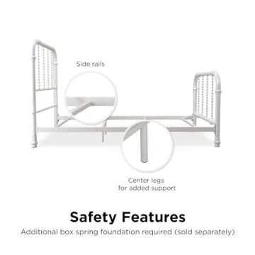 DHP Jenny Lind Kids Metal Bed Frame with Storage White