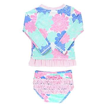 Pastel Petals Long Sleeve Bikini - UV Protection