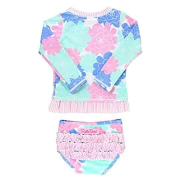 Pastel Petals Long Sleeve Bikini - UV Protection