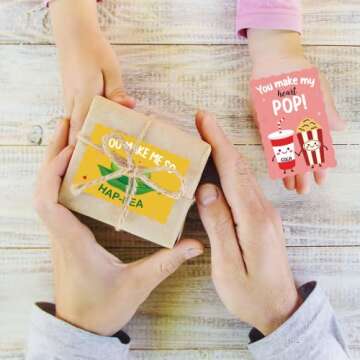 Joyseller Pack of 35 Valentines Day Cards for Kids School | 7 Assorted Designs of Valentines Cards with 35 Scented Stickers & 35 Envelops | Valentines Gifts for Boys Girls Classroom Exchange