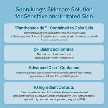 ETUDE SoonJung Cica Calming Ampoule Essence 50ml(1.69fl.oz) | Intensive Hydrating & Soothing Ampoule Essence for Sensitive Skin | Korean Skin Care