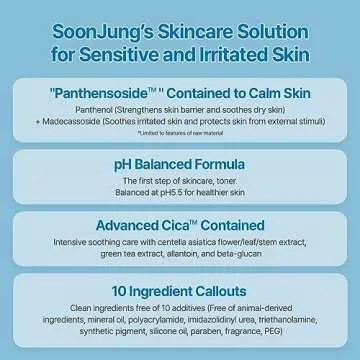 ETUDE SoonJung Cica Calming Ampoule Essence 50ml(1.69fl.oz) | Intensive Hydrating & Soothing Ampoule Essence for Sensitive Skin | Korean Skin Care