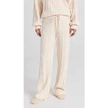 PJ Salvage Women's Oatmeal Chenille Lounge Pants XL Comfort