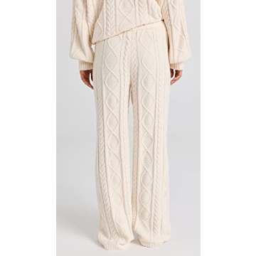 PJ Salvage Women's Oatmeal Chenille Lounge Pants XL Comfort