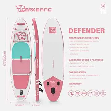 TIGERXBANG Stand Up Paddle Boards 10'6" x 32" x 6" with Premium SUP Board Accessories