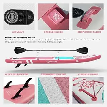 TIGERXBANG Inflatable Paddle Board with Accessories